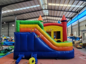 Château gonflable avec toboggan combiné, fabricant OEM, commercial, trampoline gonflable avec toboggan pour événements en plein air, <span class=keywords><strong>location</strong></span> - Product Image 2
