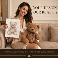 Ours en peluche personnalisé avec yeux brodés, licorne de Noël, animal en peluche de football, OEM ODM, directement de l'usine, haute qualité