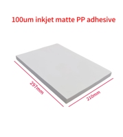 Papier vinyle A4 mat imperméable personnalisé 100um PP auto-adhésif 50 pièces adapté aux imprimantes à jet d'encre/laser autocollant thermique