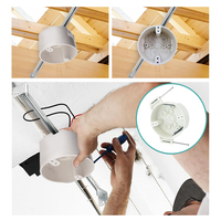 USLINSKY FGBR15 Boîtier de plafond BMC 4 pouces, nouveau, 15 pouces cubes Boîtier de jonction électrique ignifuge 2 heures avec clous captifs et colliers de serrage rapides