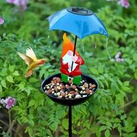 Mangeoire à oiseaux amusante Oniya, décor de jardin solaire, ornement de cour extérieure, cadeau pour les amoureux des oiseaux, les amoureux du jardin, la cour arrière