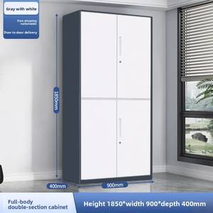 <span class=keywords><strong>Armoire</strong></span> de classement de bureau minimaliste détachable à code couleur, pleine hauteur, deux sections, en acier, avec serrure pour le stockage des bons financiers - Product Image 5