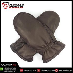 Mitaines de snowboard unisexes de haute qualité en cuir marron et gants de ski en coton avec fonction antidérapante vêtements de travail d'hiver - Product Image 2