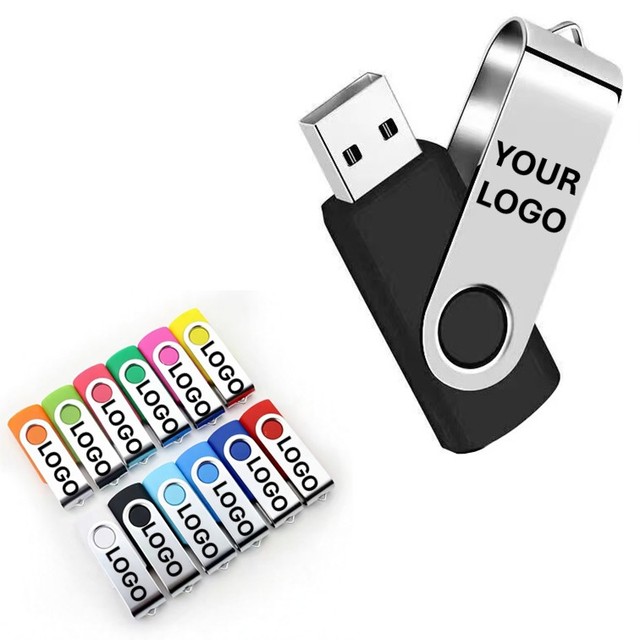Promotion Rotate USB Flash Drives Custom Logo 8GB 16GB 32GB USB 2.0 3.0 Metal U Disk Memory Card Memorias Stick Pendrive Gift
