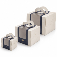 Boîte à gâteau personnalisée avec logo pour anniversaire, emballage en carton pour cupcakes, pâtisseries, boulangerie, boîte à gâteau en papier avec poignée et fenêtre