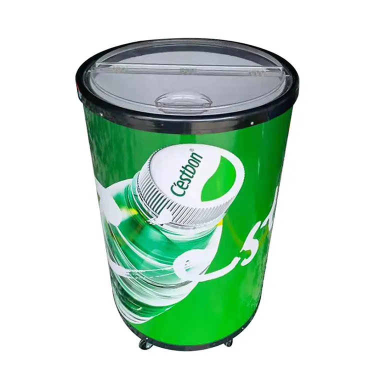 Customized Supermarket Ice Bucket Ice Hawk Round Barrel Cooler Removable Ice Barrel Cooler for Mineral Water Bottle — view 1
