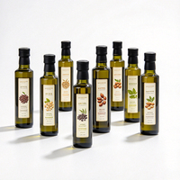 Bouteilles d'huile de cuisson vert foncé carrées et rondes Marasca de 250 ml, 500 ml, 750 ml, 1000 ml, directement de l'usine