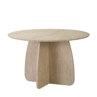 Table à manger ronde en bois JJZ-010, moderne, 1200 mm, 4 places, style travertin, table en MDF pour usage hôtelier, marché européen et moyen-oriental