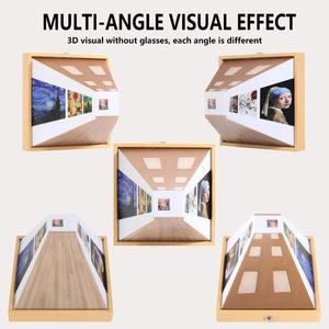 Lampe murale 3D à vision nocturne sans lunettes, décoration pour salon et chambre, lampe de table d'ambiance en bois rechargeable, cadeau amusant - Product Image 2
