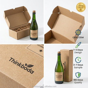 Boîte d'expédition robuste <span class=keywords><strong>en</strong></span> carton ondulé E Flute pour vin, résistante aux chocs, facile à plier, avec fermeture à rabat, pour les ventes <span class=keywords><strong>en</strong></span> ligne de vins biologiques - Product Image 3