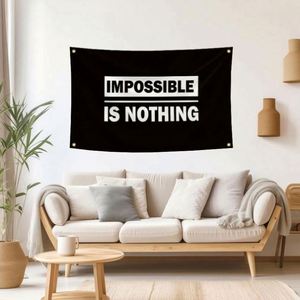 Factory Wholesale Good Quality Best Price 3x5ft 90x150cm Custom Impossible Is Nothing <b>Flags</b> - Product Image 2