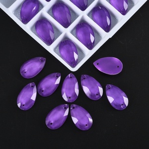 OLeeya Populaire 3A Strass à coudre en verre à dos plat, formes larges, couleurs néon personnalisées, pour robes de danse - Product Image 2