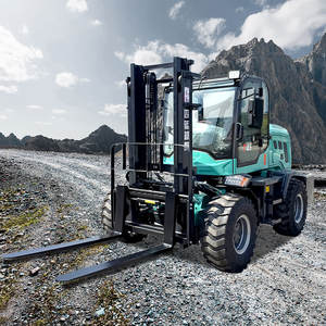ISO CE 인증 홍첸 CPCD 4륜 구동 디젤 3톤 실내용 전지형 아티큘레이티드 지게차 - Product Image 2