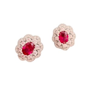Usine Bas <span class=keywords><strong>Prix</strong></span> Style Européen 18K Plaqué Or 925 <span class=keywords><strong>Argent</strong></span> Rouge Rubis <span class=keywords><strong>Pierre</strong></span> Semi-Précieuse Boucle <span class=keywords><strong>D</strong></span>'oreille - Product Image 1