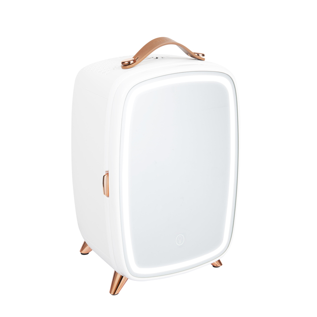 2022 New 6l Portable Mirrored Beauty Mini Skincare Fridge With Led Lighting Makeup Mirror