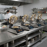 Robot de cuisson commercial automatique MEGCOOK M1 C35PA01-01 pour sautés, 3520W 220V, en acier inoxydable, avec écran tactile numérique