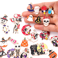 30 Styles Émail Charme Dessin Animé Animal Boucles D'oreilles Pendentif DIY Porte-clés Collier Bijoux Pendentif Collier Halloween Pâques Cadeau W326