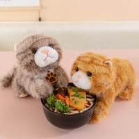 Vente en gros usine OEM personnalisé Jouet chaton en peluche moelleuse assorti avec breloque panier en fil métallique, cadeau pour collection d'enfants