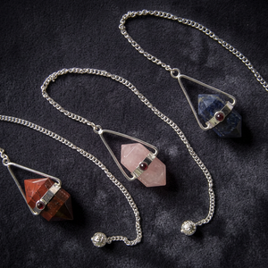 Natural Quartz Triangle Cut Double Point Pendulums Necklace Making Handmade <b>Healing</b> Gemstone 25-30mm Gujarat Origin - Product Image 2