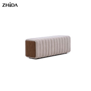 Banco <span class=keywords><strong>de</strong></span> Cabecera Moderno Personalizable en Terciopelo Rosa, Mueble <span class=keywords><strong>de</strong></span> Dormitorio <span class=keywords><strong>de</strong></span> Lujo, Banco <span class=keywords><strong>de</strong></span> Madera para <span class=keywords><strong>Cama</strong></span> Regular - Product Image 2