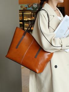 Bolso Boston de cuero multicolor, estilo de moda simple y versátil - Product Image 5