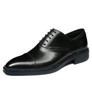 Zapatos de Hombre de Cuero Genuino, Estilo Casual de Negocios, Forro de Piel de Vacuno de Primera Calidad, Ligeros y Suaves, con Punta en Pico - Product Image 1