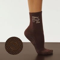 Chaussettes de yoga  antidérapantes et  Chaussettes d'entraînement Pilates souples et respirantes pour femmes avec adhérence