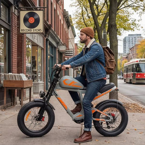 Vélo électrique rétro de haute qualité 48v 500w 15ah, style cyclomoteur, pneus larges <span class=keywords><strong>vintage</strong></span> - Product Image 1