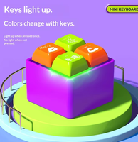 Gadget de décompression à bouton +1, design rétro et esthétique, nouveauté, testeur de capuchons de touches en plastique, porte-clés, capuchon de touche poisson en bois violet