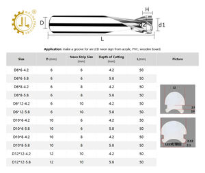 Fresa de rayas de luz de neón LED CNC Neonflex Signmaking 6mm 8mm Broca de corte de neón Fabricación de letreros CNC Router Bits Neon Flex - Product Image 4