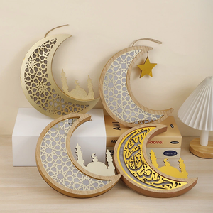 Pendentif lune en bois DAMAI pour la décoration de la maison, artisanat en bois, lampe étoile lune suspendue, décoration murale - Product Image 1