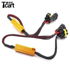 Tcart H1\H11\H8\H7 Load Resistor Kit Wiring Harness HID Headlights Light Canceller Error Free 6ohm Adapter 50W 12v car resistor