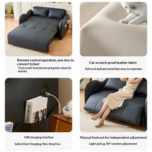Cama Multifuncional Plegable de Metal con Control Remoto Inteligente, Estilo Crema para Apartamentos Pequeños, Doble Uso para Sala de Estar y Dormitorio, Modelo 520 - Product Image 2