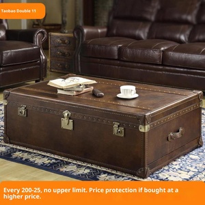 <span class=keywords><strong>Mesa</strong></span> <span class=keywords><strong>de</strong></span> Centro <span class=keywords><strong>de</strong></span> Cuero Estilo Americano con Marco <span class=keywords><strong>de</strong></span> Madera, Diseño Vintage Europeo <span class=keywords><strong>de</strong></span> Mediados <span class=keywords><strong>de</strong></span> Siglo, Superficie <span class=keywords><strong>de</strong></span> Cuero Genuino, Sin Ensamblaje - Product Image 1