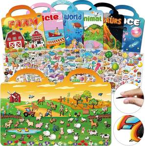 Écologique Réutilisable Étanche Activité Puzzle Jeu DIY Dress Up Amusant Cadeau gelée Autocollant Livre pour Enfants - Product Image 2