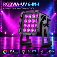 Projecteur LED PAR sur batterie 16x18W RGBWA UV 6-en-1 sans fil DMX, éclairage de scène et d'ambiance IP65 pour location événementielle et mariages