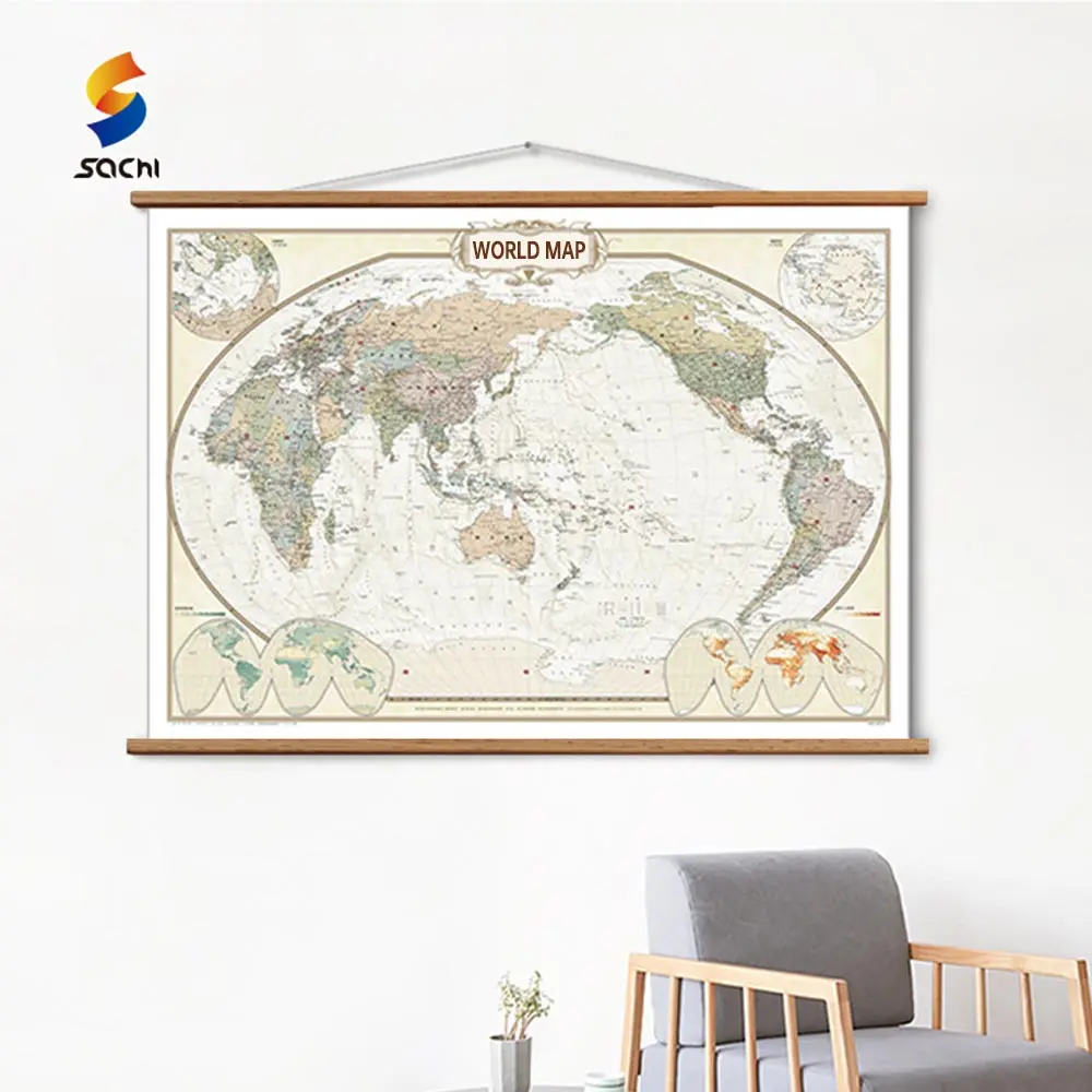 Custom Hanging Fabric Poster with Frame 50x70 Bed Sport World Map Bar Decor wall scroll poster