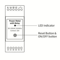 Meteran Cerdas Tiga Fasa WiFi 3 CT Pengukur Arus Jepit Tenaga Surya PV Monitor Energi KWh Statistik Aplikasi Tuya/Smart Life 500A Maks