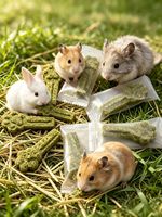 Bâtonnets à mâcher Mochi en herbe de Timothy et luzerne pour lapins, friandise pour petits animaux de compagnie cuite à basse température, personnalisation OEM disponible