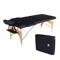 Lit de massage thaïlandais moderne pliable en bois massif de qualité supérieure avec appui-tête intégré et éponge haute densité pour spa, salon de beauté, hôtel et salle de sport