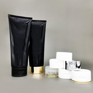 Tubes de nettoyant visage noir et blanc pur à couvercle rabattable, tubes en plastique pour crème pour les mains, matériaux d'emballage - Vente chaude - Product Image 6