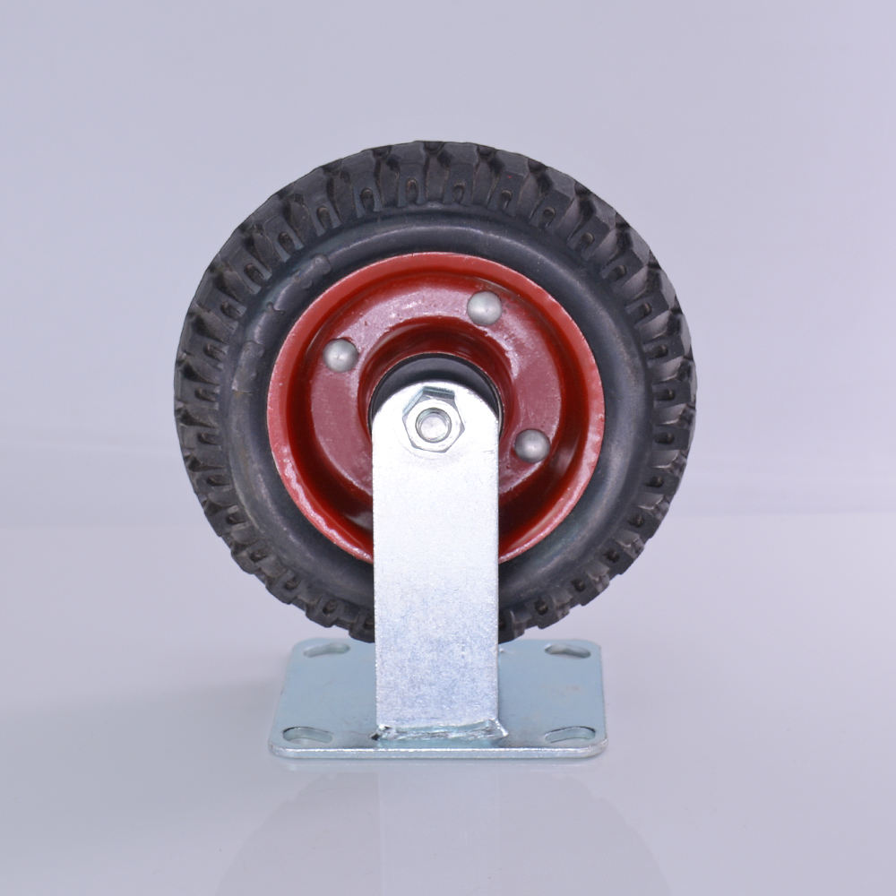 Black Rigid Swivel Castor Wheel Offroad 160mm 6 Rubber Caster Wheel Heavy Duty Suppliers Dolly Casters