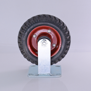 Rueda Giratoria Rígida Negra Todoterreno de 160 mm, Rueda de Goma de 6 Pulgadas, Proveedores de Ruedas Giratorias de Alta Resistencia - Product Image 5