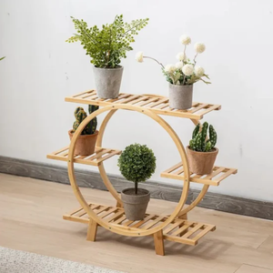 Présentoir de plantes combinées multicouches en bambou à grande échelle de haute qualité support de Pot de fleur intérieur et extérieur - Product Image 2