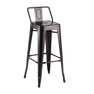Free Sample Dining Modern Tulip Square Tube Cloth Vintage Industrial Outdoor LuxuryLeg Metal Chair With A Black Metal Legs