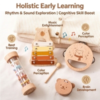 Wholesale Bear Montessori Wooden Eco-friendly Musical Instrument Set Orff Percussion Toys for Toddlers Custom Logo Music