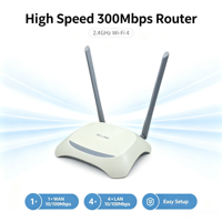 Routeur sans fil TL-WR842N N300 2,4 GHz 300 Mbps, 2 antennes, 1 port WAN, 4 ports LAN, routeur Ethernet rapide 100 Mbps avec fonction WDS Bridge pour la maison et le SOHO
