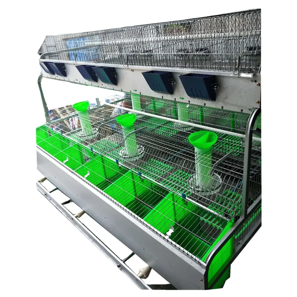 Jaula de batería para cría de conejos, 24 celdas