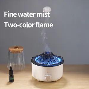 Diffuseur créatif 3D d'humidificateur d'air à flamme ultrasonique Diffuseur d'arôme à flamme volcanique avec télécommande pour méduses
