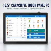 PC industriel tout-en-un de 18,5 pouces, ordinateur tactile capacitif, Windows, pour terminal de caisse de magasin de détail POS
